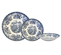 Churchill New Royal Wessex Tonquin Blue Chelsea 12 Piece Dinnerware Set, Made in England, TONB00161