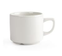 Churchill Plain Whiteware Stacking Maple Tea Cups 199ml (Pack of 24) - P740