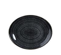 Churchill Studio Prints Homespun Charcoal Black Oval Coupe Plate 12.5" (1 x 12)