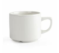 Churchill Whiteware Plain Stacking Maple Tea Cups - 199ml - Pack of 24