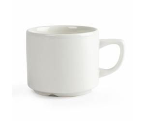 Churchill Whiteware Plain Stacking Maple Tea Cups - 199ml - Pack of 24