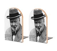 Churchill Wood Book Ends for Shelves, Non-Slip Bookends, Heavy Duty Wooden Bookend Support for Books and Movies (1 Pair/2 Pieces)