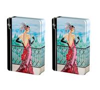 Churchill's Confectionery - Scarlet Art Deco Tin 300g Belgian Chocolate Biscuits, Multicolour (Pack of 2)
