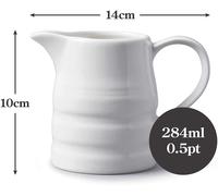 Churn Jug White Porcelain Milk, Gravy, Cream, Custard Jug, Small to Large