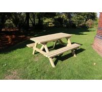 Churnet Valley Deluxe Redwood 6 Seater Garden Picnic Table Set