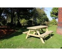 Churnet Valley Deluxe Redwood 8 Seater Garden Picnic Table Set