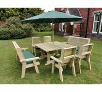 Churnet Valley Ergo Redwood Square 8 Seater Garden Dining Set