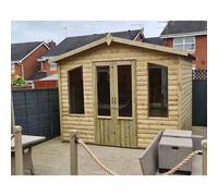Churnet Valley Garden Furniture Ltd 10 X 6 CHATSWORTH SUMMERHOUSE - L304.8 x W182.9 x H240 cm in Brown Churnet Valley Garden Furniture Ltd Brown