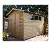 Churnet Valley Garden Furniture Ltd 10 X 8 Apex Garden Shed - Pressure Treated - L244 x W305 x H240 cm in Brown Churnet Valley Garden Furniture Ltd Brown