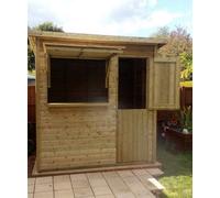 Churnet Valley Garden Furniture Ltd 2.4M X 1.8M Pent Bar - Timber - L210 X W270 X H220 Cm - Minimal Assembly Required