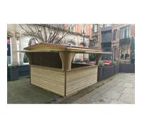 Churnet Valley Garden Furniture Ltd 3m x 3m Triple Serve Chalet - Timber - Minimal Assembly Required in Brown Churnet Valley Garden Furniture Ltd Brown