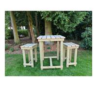 Churnet Valley Garden Furniture Ltd Butchers Bar Set - L80 x W80 x H107 cm in Brown Churnet Valley Garden Furniture Ltd Brown