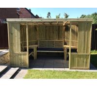 Churnet Valley Garden Furniture Ltd Buttercup Garden Room Shelter - Open Sided Summerhouse - Swedish Redwood - L210 X W335 X H205 Cm - Assembly Included