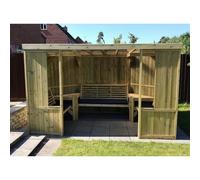Churnet Valley Garden Furniture Ltd Buttercup Room Shelter - Open Sided Summerhouse - Assembly included in Brown Churnet Valley Garden Furniture Ltd Brown