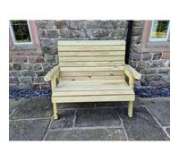 Churnet Valley Garden Furniture Ltd Clover 2 Seat Bench - Swedish Redwood - Minimal Assembly Required in Brown Churnet Valley Garden Furniture Ltd Brown