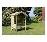 Churnet Valley Garden Furniture Ltd Cottage 2 Seat Arbour - Min. Assembly Required - Set of Cushions Inc in Brown Churnet Valley Garden Furniture Ltd Brown