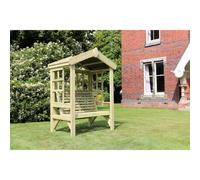 Churnet Valley Garden Furniture Ltd Cottage Arbour w/ Trellis, Min Assembly Required - Set of Cushions Inc in Brown Churnet Valley Garden Furniture Ltd Brown