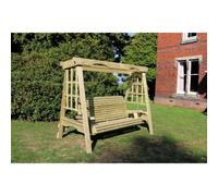 Churnet Valley Garden Furniture Ltd Cottage Swing - Sits 3 - L125 X W230 X H185 Cm - Minimal Assembly Required - Set Of Waterproof Cushions Included