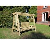 Churnet Valley Garden Furniture Ltd Cottage Swing - Sits 3, Wooden Garden Swinging Seat Hammock - L125 X W230 X H185 Cm - Minimal Assembly Required