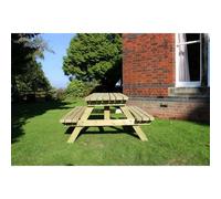 Churnet Valley Garden Furniture Ltd Deluxe Picnic Table, Wooden Furniture - Minimal Assembly Required in Brown Churnet Valley Garden Furniture Ltd Brown