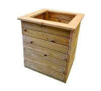 Churnet Valley Garden Furniture Ltd Deluxe Square Planter - Timber - L50 x W50 x H53 cm - Fully Assembled in Brown Churnet Valley Garden Furniture Ltd Brown