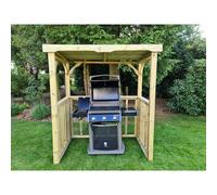 Churnet Valley Garden Furniture Ltd Emily BBQ Hut, Covered Timber gazebo, Min. Assembly Required in Brown Churnet Valley Garden Furniture Ltd Brown