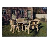 Churnet Valley Garden Furniture Ltd Ergo 2X3B 2XC Table Set - Min. Assembly Required - Set of Cushions Inc in Brown Churnet Valley Garden Furniture Ltd Brown