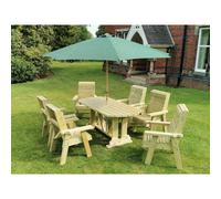 Churnet Valley Garden Furniture Churnet Valley 8 Seat Outdoor Dining Set, Brown