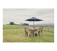 Churnet Valley Garden Furniture Ltd Ergo Dining Table Set with 6 Chairs - Minimal Assembly Required in Brown Churnet Valley Garden Furniture Ltd Brown