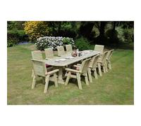 Churnet Valley Garden Furniture Ltd Ergo Large 10 Seater Set 10xC 2.4M Table - L250 x W120 x H103 cm in Brown Churnet Valley Garden Furniture Ltd Brown