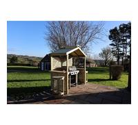 Churnet Valley Garden Furniture Ltd Grill & Chill BBQ Hut - L111.5 x W224 x H233 cm Partially Assembled in Light Tan Churnet Valley Garden Furniture Ltd Light Tan