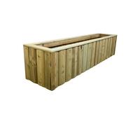 Churnet Valley Garden Furniture Ltd Multi Pack Of 3 - Log Lap Wooden Planter Trough Pressure Treate5 - L40 X W150 X H40 Cm - Assembled