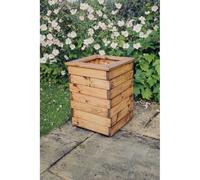 Churnet Valley Garden Furniture Ltd Multi Pack of 3 - Valley Tall Square Planter - Fully Assembled in Brown | Size: 3 Pack Churnet Valley Garden Furniture Ltd Brown 3 Pack