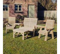 Churnet Valley Garden Furniture Ltd Multi Set, Wooden Garden Table & Chairs - Fully Assembled in Brown Churnet Valley Garden Furniture Ltd Brown