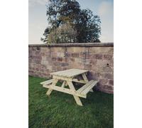 Churnet Valley Garden Furniture Ltd Picnic Table - L139.5 x W143.5 x H76 cm - Partially Assembled in Brown Churnet Valley Garden Furniture Ltd Brown