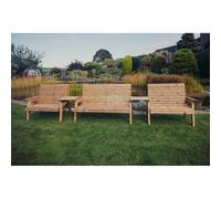 Churnet Valley Garden Furniture Ltd Valley 1X3B 2X2B Straight Tray - Fully Assembled - Set of Cushions Inc in Brown Churnet Valley Garden Furniture Ltd Brown