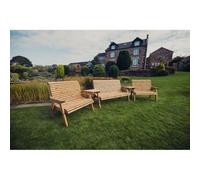 Churnet Valley Garden Furniture Ltd Valley 1X3B 2X2B with Tray Set - Fully Assembled - Set of Cushions Inc in Brown Churnet Valley Garden Furniture Ltd Brown