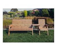Churnet Valley Garden Furniture Ltd Valley 1XC 1X3B with Tray Set - Fully Assembled - Set of Cushions Inc in Brown Churnet Valley Garden Furniture Ltd Brown