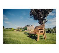 Churnet Valley Garden Furniture Ltd Valley 2 Seat Bench - Timber - L73 X W113 X H95 Cm - Flat Pack - Minimal Assembly Required - Set Of Waterproof Cushions Included