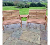 Churnet Valley Garden Furniture Ltd Valley 4 Seat Set 2X2B Angled Tray
