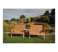 Churnet Valley Garden Furniture Ltd Valley 4 Seat Set 2X2B Straight Tray - Timber - Fully Assembled in Brown Churnet Valley Garden Furniture Ltd Brown