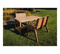 Churnet Valley Garden Furniture Ltd Valley 4 Seat Set 2X2B Table - Timber - L99 X W113 X H95 Cm - Minimal Assembly Required - Set Of Waterproof Cushions Included