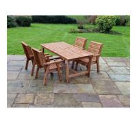 Churnet Valley Garden Furniture Ltd Valley 4 Seat Set 4XC Table - Timber - Minimal Assembly Required in Brown Churnet Valley Garden Furniture Ltd Brown