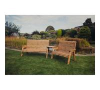 Churnet Valley Garden Furniture Ltd Valley 5 Seat Set 1X2B 1X3B Angled Tray - Timber - Fully Assembled in Brown Churnet Valley Garden Furniture Ltd Brown