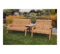 Churnet Valley Garden Furniture Ltd Valley 5 Seat Set 1X2B 1X3B Straight Tray - Timber - Fully Assembled in Brown Churnet Valley Garden Furniture Ltd Brown
