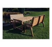 Churnet Valley Garden Furniture Ltd Valley 6 Seat Set 2X3B Table - Timber - L220 X W180 X H95 Cm - Minimal Assembly Required - Set Of Waterproof Cushions Included