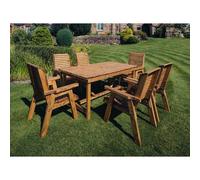 Churnet Valley Garden Furniture Ltd Valley 6 Seater Set 6XC - Timber - Minimal Assembly Required in Brown Churnet Valley Garden Furniture Ltd Brown