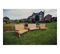 Churnet Valley Garden Furniture Ltd Valley 7 Seat Set 1X3B 2 X 2B Angled Tray - Timber - L100 X W360 X H95 Cm - Fully Assembled - Set Of Waterproof Cushions Included