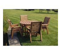 Churnet Valley Garden Furniture Ltd Valley Round 4XC Set - Min. Assembly Required - Set of Cushions Inc in Brown Churnet Valley Garden Furniture Ltd Brown