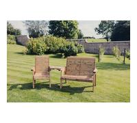 Churnet Valley Garden Furniture Ltd Valley Trio Set - Timber - Fully Assembled - Set of Cushions Inc in Brown Churnet Valley Garden Furniture Ltd Brown